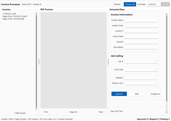 AI Invoice Processing for Construction: When One AI Isn't Enough (Part 1 of 4)